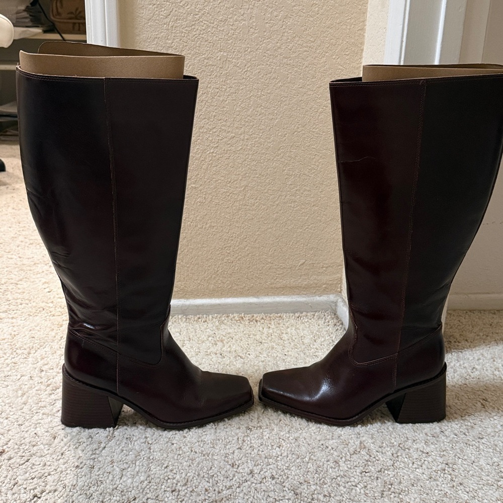 Vince Camuto Dark Burgundy Heeled Boots - Picture 3 of 10
